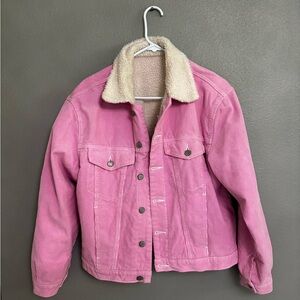 Brandy Pink Sherpa-Lined Denim Jacket